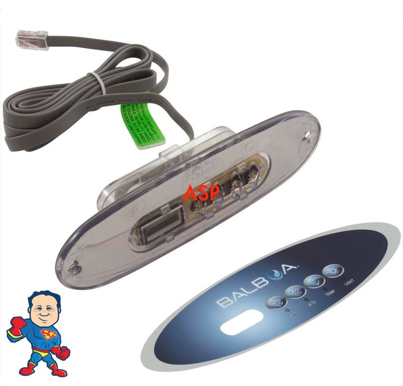Viking Topside Balboa E4 Oval Jets Jets Temp Light Works For 1 Or 2 Pump Systems 10 Long Cord