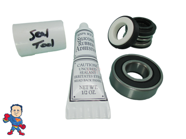 Jacuzzi (4) Mount Piranha Pump Seal Parts Kit with Silicon & (1) Bearing
