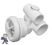 Complete Jet Assembly, HydroAir, Micro'ssage, Roto, Tee Body, 1-1/2"Slip Water x 1"Slip Air, White