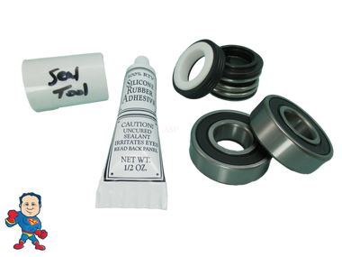 Pump Seal & (2) Bearing Kit with Silicon , Watkins, Piranha, Vendor Code 0108, 1.65hp, Wavemaster 7000