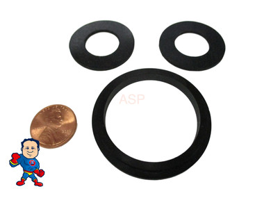 (1) Complete Set of (3) Gaskets (1) 2" Lip Gasket (2) 1" Thread Split Nut Gasket only for Air Union Saluspa Lay-Z-Spa™ Hydro-Force™ Airjet™ "A" & "B/C" Couplings