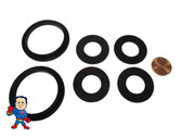 (2) Complete Set of (6) Gaskets (2) 2" Lip Gasket (4) 1" Thread Split Nut Gasket only for Air Union Saluspa Lay-Z-Spa™ Hydro-Force™ Airjet™ "A" & "B/C" Couplings