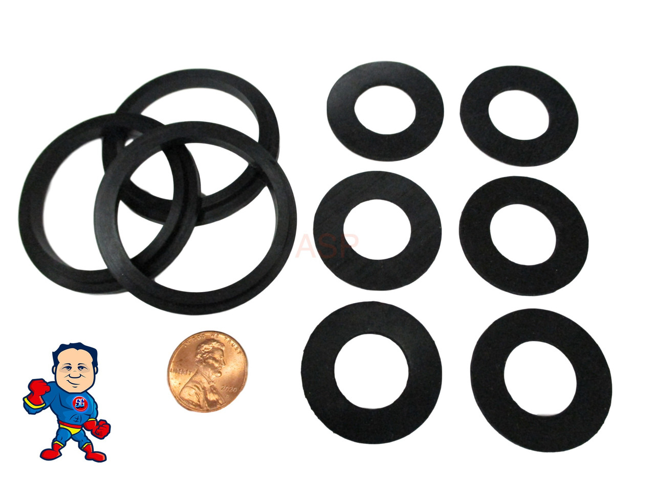 (3) Complete Set of (9) Gaskets (3) 2" Lip Gasket (6) 1" Thread Split