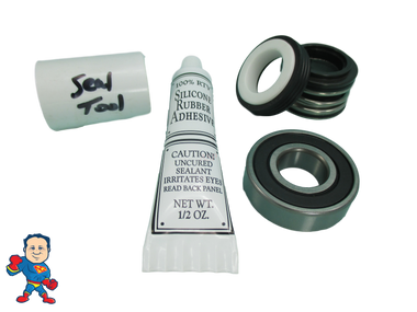 Pump Seal & (1) Bearing Kit with Silicon , Watkins, Vico, Vendor Code 0302, 1.65hp, Wavemaster