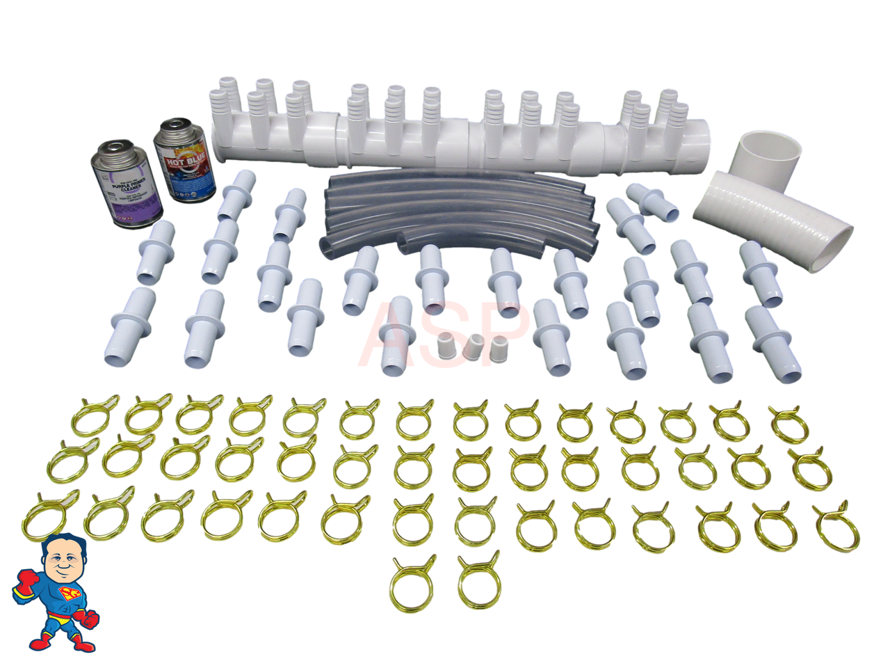 Manifold Hot Tub Spa Dead End (22) 3/4" Outlets with Coupler Glue Kit