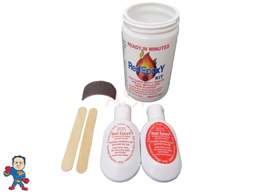Red 2 Part Epoxy Canister Kit Heat Cure Epoxy Sealer for all Metals and Rigid Plastics