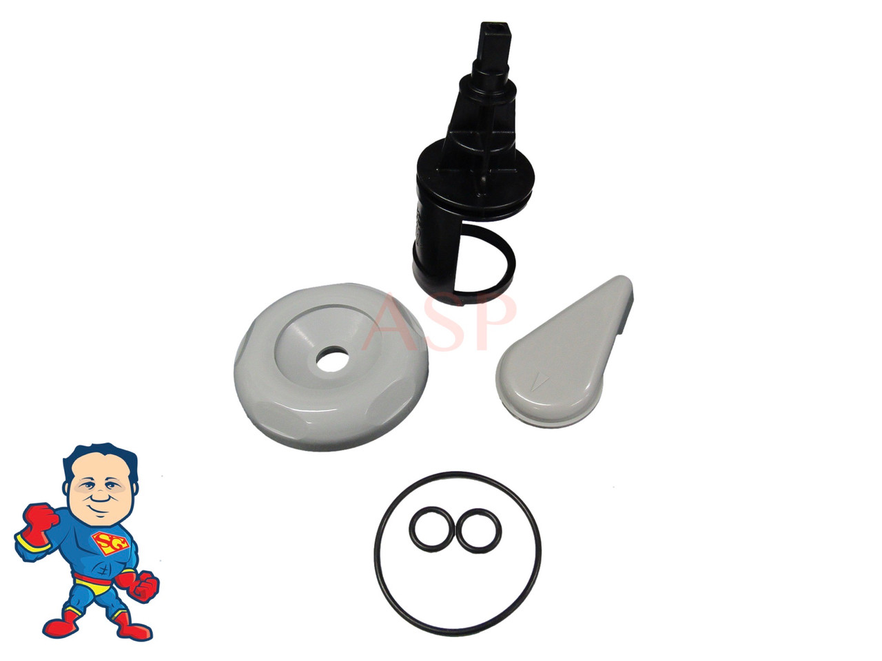 Diverter Valve Spa Gray Hot Tub ORing Smooth Scalloped Cap Stem Kit