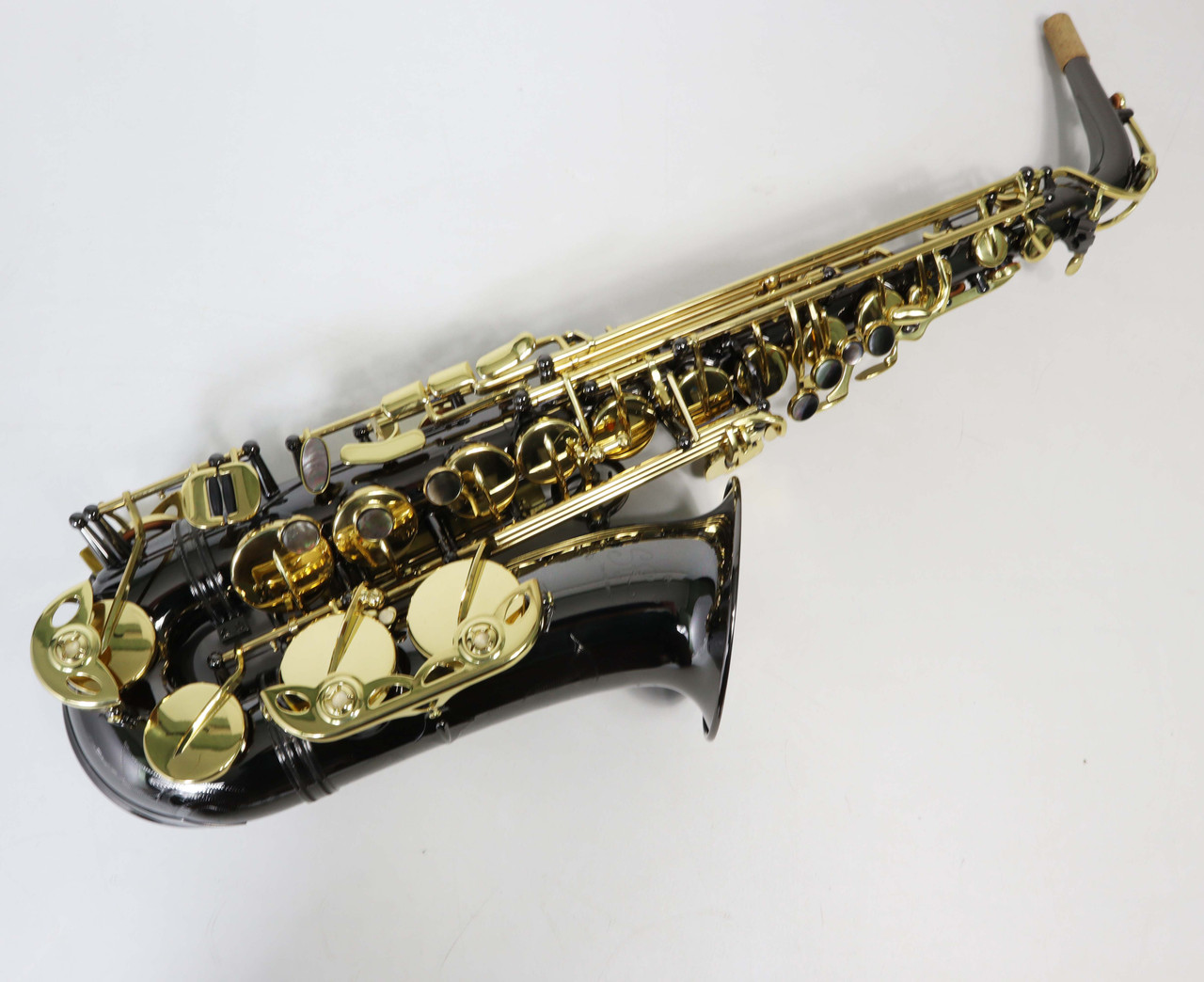 TREVOR JAMES SR ALTO SAXOPHONE, BLACK/ GOLD NEW Curly Woodwind