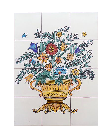 Arregio Floral 12 4x4 tile mural