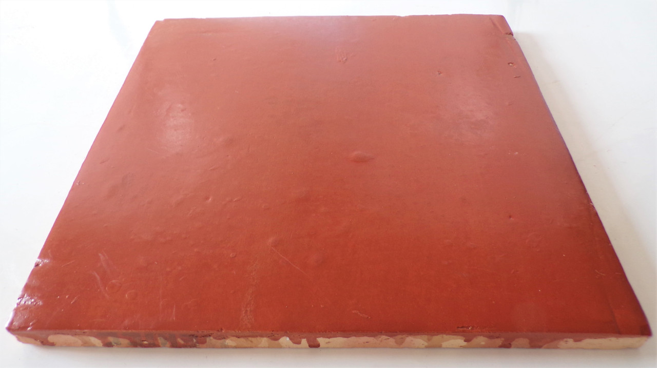 12x12 regular square Saltillo brick red stained/matte sealed