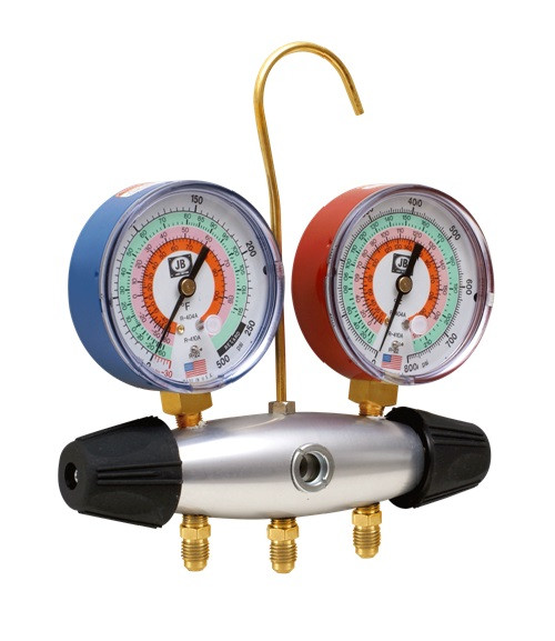 JB 24233 Zeppelin 2 Valve Manifold Gauge w/60" Hoses R22/404A/410A