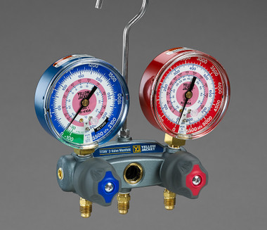 charging manifold titan jacket yellow valve test hoses gauges 404a 410a bv manifolds refrigerant degrees hvac hover zoom testing larger