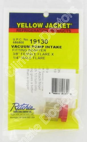 Yellow Jacket 19130 1/4 Male to 3/8 Female Vacuum Pump Reducing Adapter 