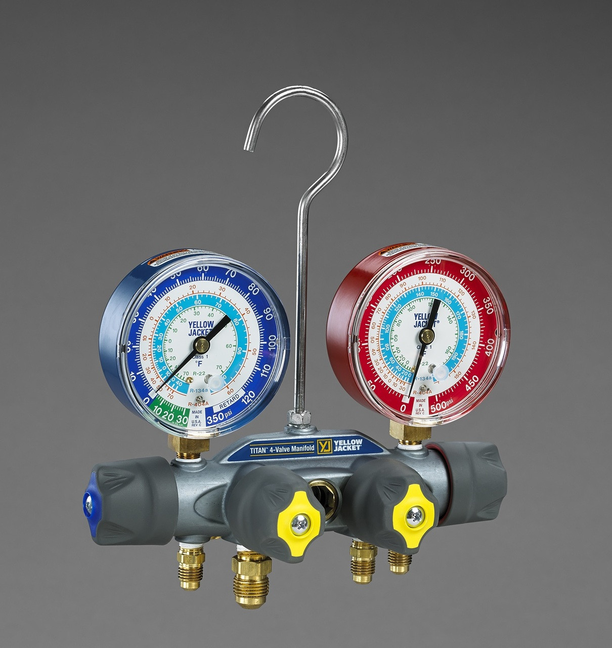 Yellow Jacket 49983 Titan 4 Valve Manifold R22/R134A/404A