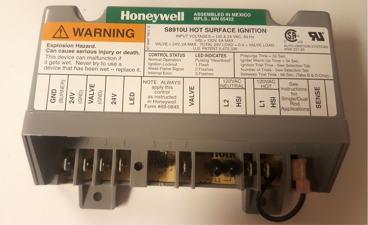 Honeywell S8910U3000 Universal Igniter HSI 24VAC 120V Climatedoctors