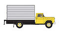 1960 Ford Box Truck In Yellow With Silver Box 1:87 HO Scale