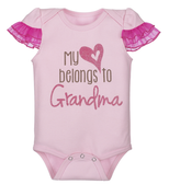 Ganz Baby Diaper Shirt My Heart Belongs To Grandma 0-6 Months ER40009