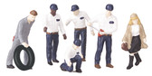 MTH Electric Trains RailKing 6- Piece Figure Set #1 Gas Station attendants And Patron O Scale 30-11045