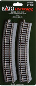 Kato HO Unitrack 550mm (21 5/8") -22.5 Curve Track (4) Pieces 2-210