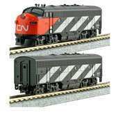 Kato N Scale EMD F7A & F7B 2- Locomotive Set CN #9080,9057  106-0425