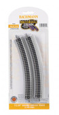 Bachmann 12.50” Radius Curve Track (6 Per Card) N Scale 44852