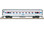 This is a model of a streamliner passenger car for the American passenger train company Amtrak. The paint scheme and lettering are prototypical for Era IV. The car has a factory-installed complete interior and interior lighting. It also has metal wheelsets, 2 of them ball bearing wheelsets for current pickup.
Length 76 cm / 29-15/16".

The locomotives to go with this car are available under item numbers 21580, 21581, and 21582. A typical express train from Era IV – such as the famous "Sunset Limited" – can be made with the other new Amtrak cars.
