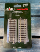 Kato HO Unitrack 94mm (3 11/16") Straight Track (2) Pieces 2-111
