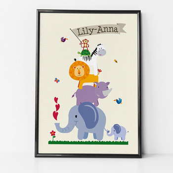 Personalised Children's Animal Nursery Print 