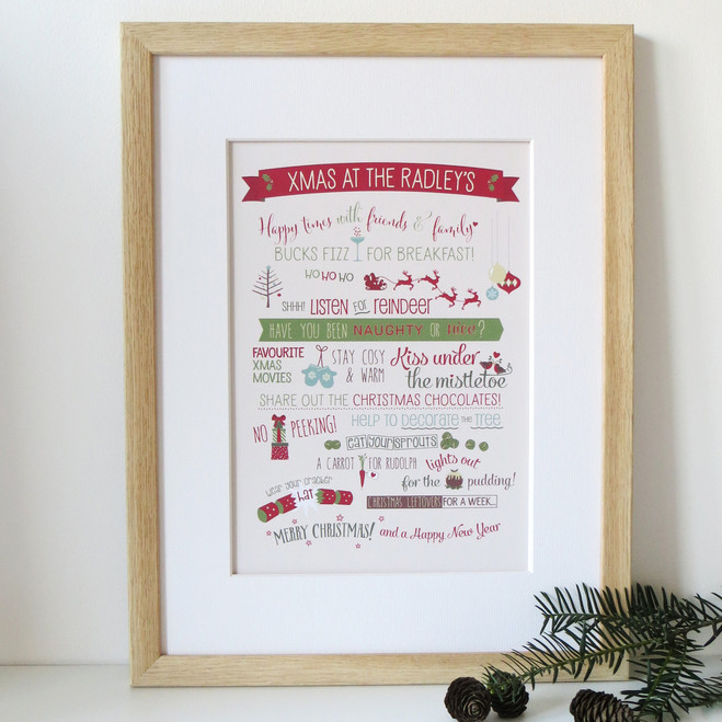 Family Christmas Print - Framed
