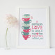 Personalised 'A Mother's Love' Gift Print - Pink/Green