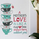 'A Mother's Love' Print - teal/grey - detail