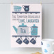 Personalised Tea And Biscuit Family Print - three cup example - blue/teal - unmounted