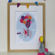 Personalised Children's Elephant Print - framed