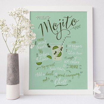 Personalised Mojito Recipe Print 