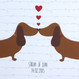 Personalised Sausage Dog Love Print - detail