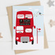 Personalised Red London Bus Birthday Card