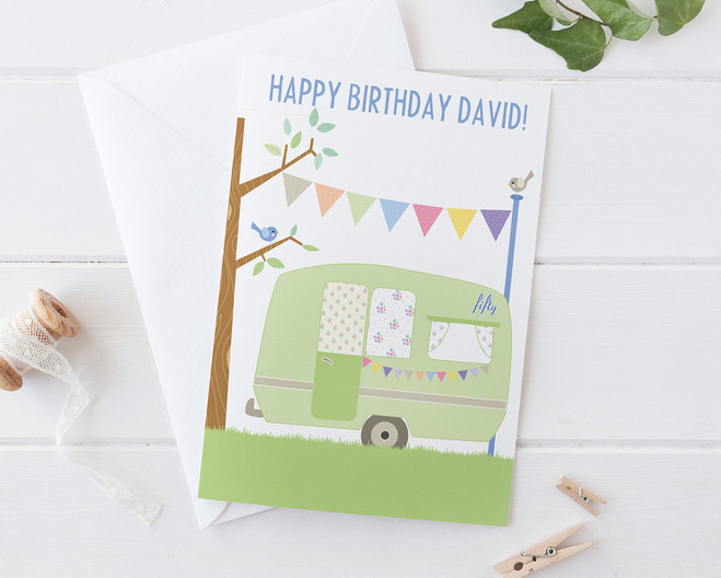 Vintage Caravan Card by Wink Design / 40th 50th 60th 70th birthday