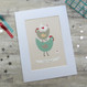 Hello Chicken! Print for Kitchens or Nursery - mounted