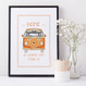 'Home Is Where You Park It' Camper Van Print - orange