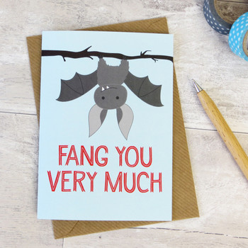 'Fang You Very Much' Bat Thank You Card