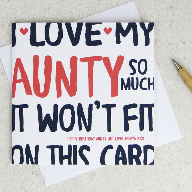 I Love My Aunty So Much Birthday Card by Wink Design 