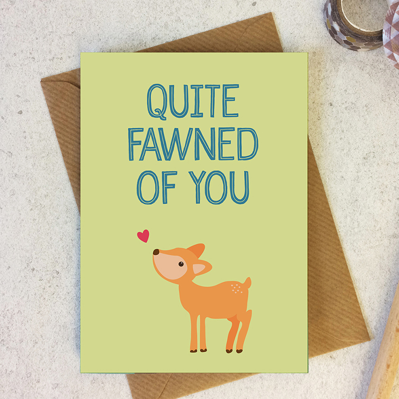 Quite Fawned of You! Funny Valentines Card