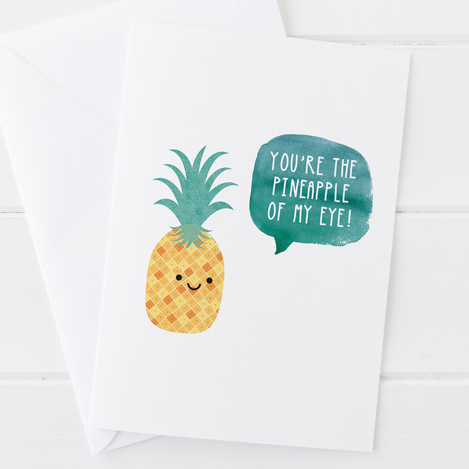 Wink Design - Pineapple of My Eye - Funny Valentines Card