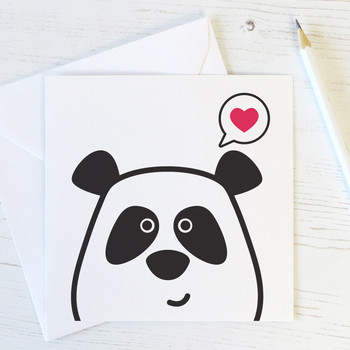 Wink Design - Panda Love - Cute Valentines Card