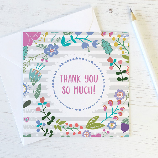 Floral Thank You Card by Wink Design 