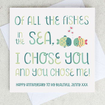 Anniversary card - All the Fishes in the Sea - by Wink Design 