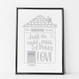 Personalised Family House Print 'Just The Right Mix of Chaos and Love'