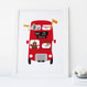 Zoo Bus Personalised London Bus Print for Children