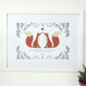 Personalised Foxes in Love Print
