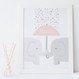 Elephants Nursery Print - pink